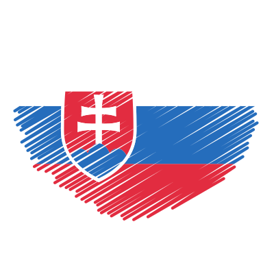 Slovakian flag heart symbol clipart