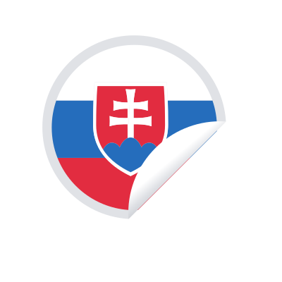 Slovakian flag in a peeling sticker clipart