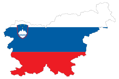 Slovenia Map Flag With Stroke clipart