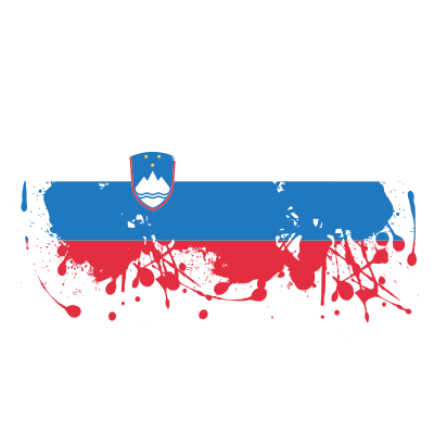 Slovenian flag ink splash clipart