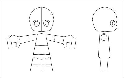 Small 3D character blueprint 2 clipart