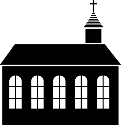 Small church with cross clipart