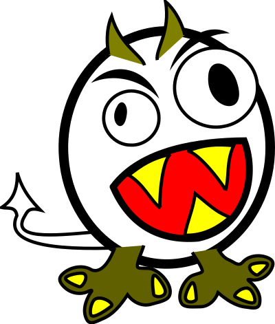 Small funny angry monster clipart