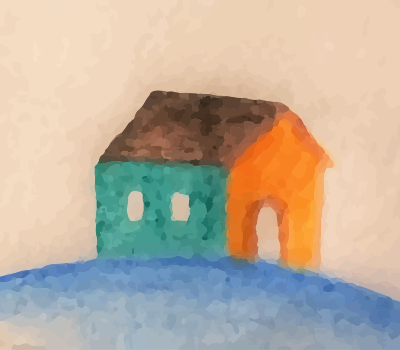 Small home righted (oil painting look) clipart
