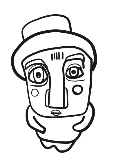 Small person with hat clipart