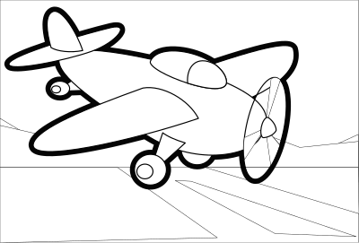 Small Plane - Outline clipart