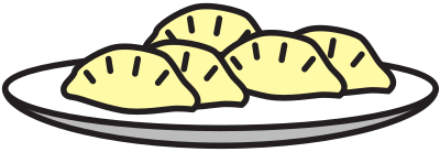 Small plate of gyoza (#1) clipart