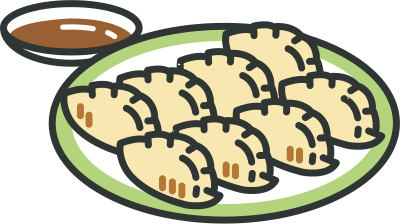 Small plate of gyoza (#2) clipart