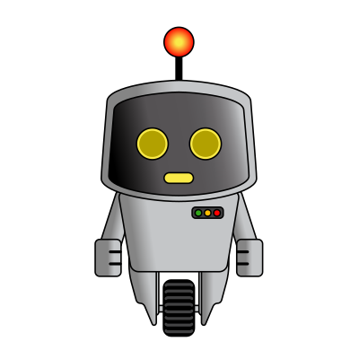 Small Robot on Wheel clipart