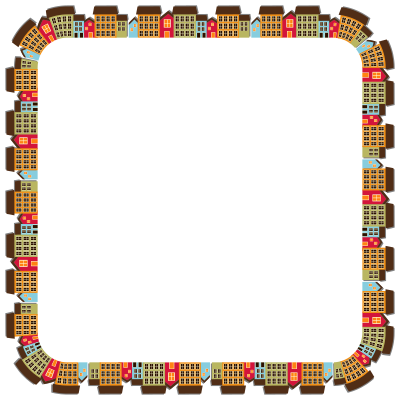 Small Town Cityscape Quadrilateral clipart