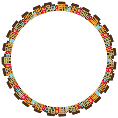 Small Town Cityscape Radial clipart