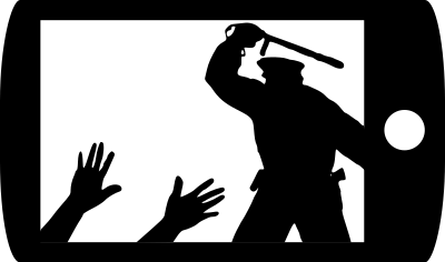Smarthphone filming police brutality clipart