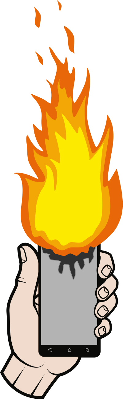 Smartphone Burning clipart