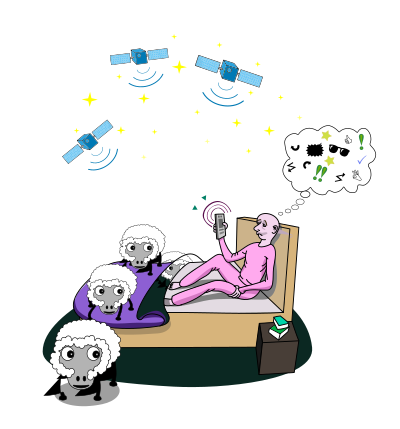 SMARTPHONE IN BED clipart