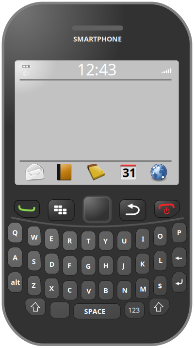 Smartphone qwerty clipart