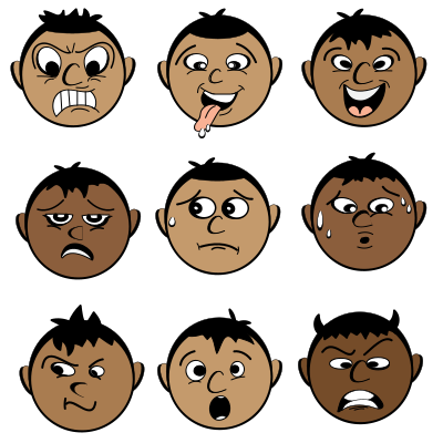 SMILEY EXPRESSIONS MALE clipart
