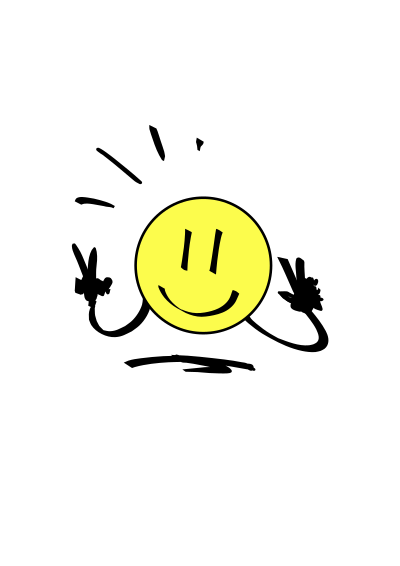 Smiley face with peace signs gesture clipart