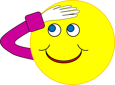 Smiley shading her eyes clipart