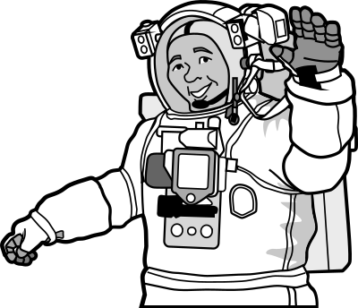 Smiling astronaut clipart