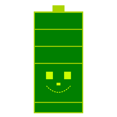 Smiling Battery flat clipart