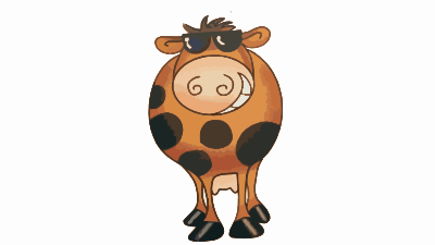 Smiling Brown Cow clipart