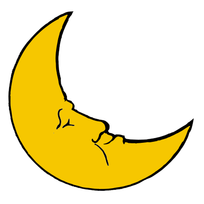 Smiling crescent moon clipart