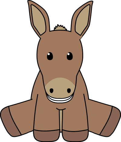 Smiling donkey clipart