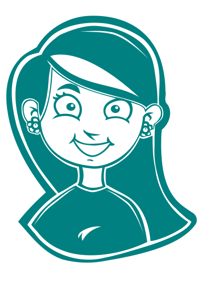 Smiling Girl White for T-Shirt 2 clipart
