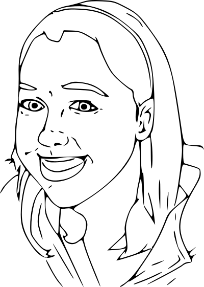 Smiling Girl's Head clipart