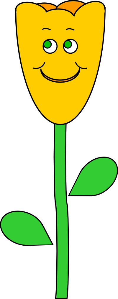 Smiling spring tulip clipart