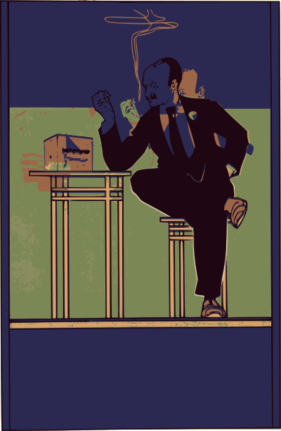 Smoking in Blue clipart