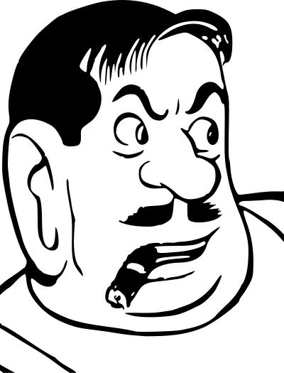 Smoking man with moustache clipart