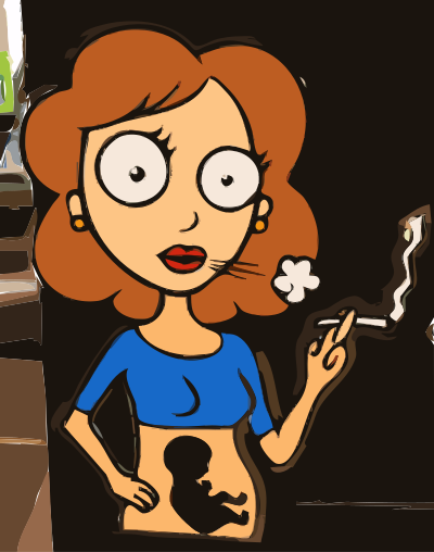 Smoking pregnant lady clipart