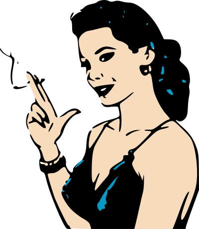 Smoking retro woman clipart