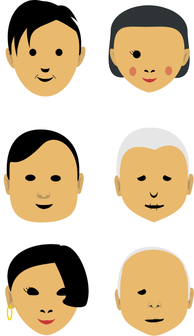Smooth faces clipart