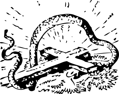 Snake and cross clipart
