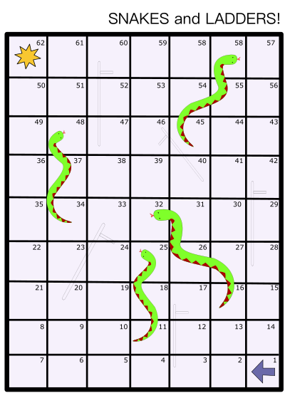 Snakes and Ladders Board Game clipart