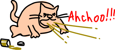 Sneezing cat clipart