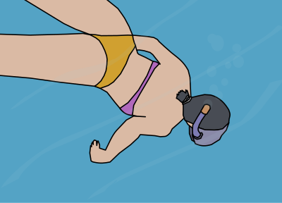 Snorkel Diving in a Deep Blue Ocean clipart