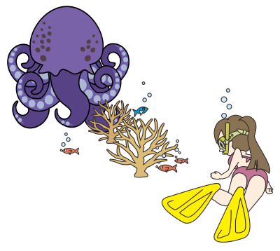 Snorkel Lady 2 clipart