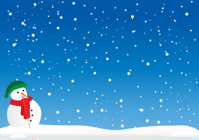 Snow Man Scene clipart