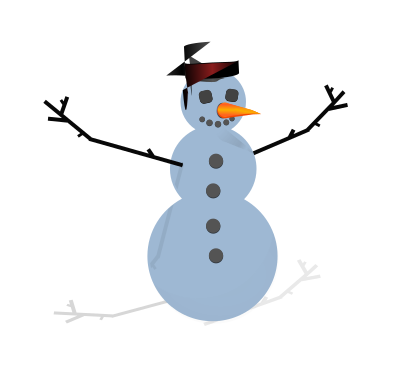 Snow man with hat clipart
