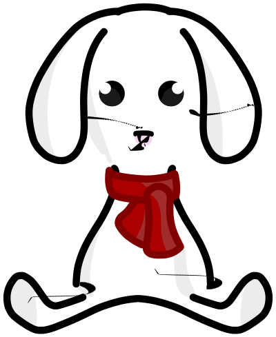 Snow rabbit plush clipart