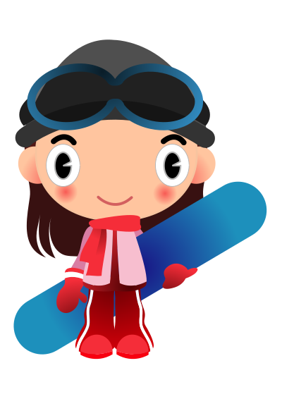 Snowboard girl clipart