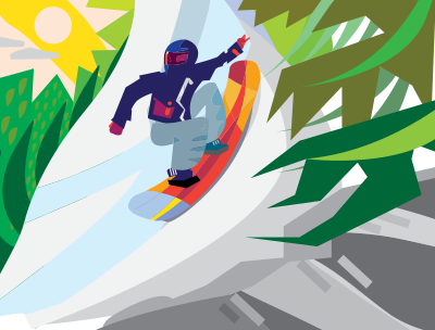Snowboarding Scene clipart