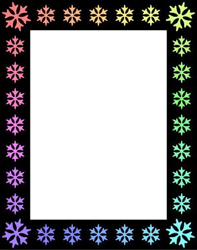 Snowflake frame (rainbow) clipart