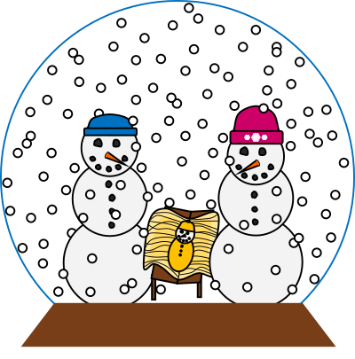 Snowglobe Nativity clipart