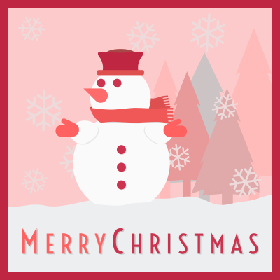 Snowman Merry Christmas Card clipart