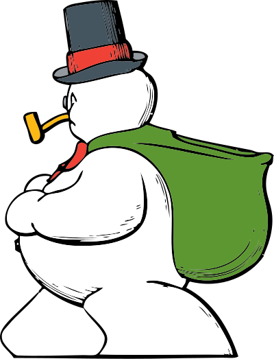 Snowman side view clipart