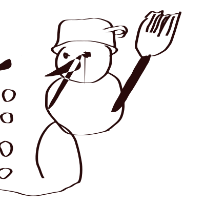 Snowman sketch clipart
